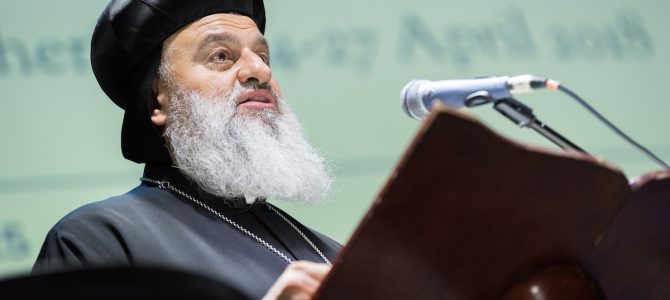 Orthodox patriarch condemns Western aggression in Syria attack, speaking at global Christian meeting