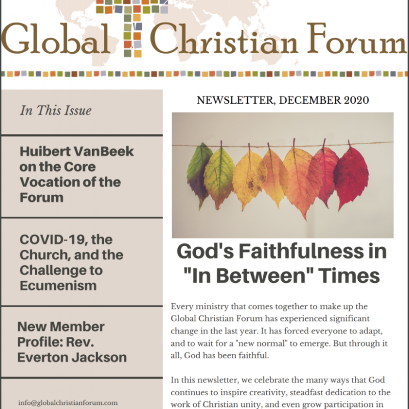 GCF December 2020 newsletter highlighting God's faithfulness