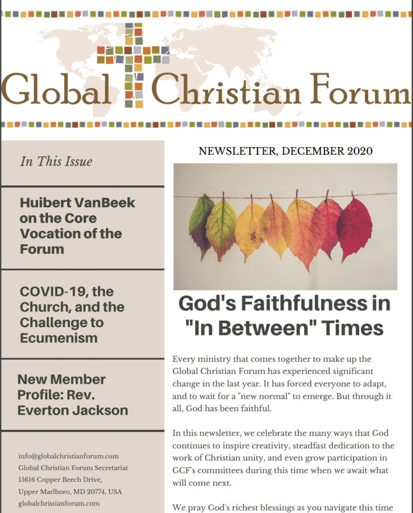 GCF Newsletter: December 2020